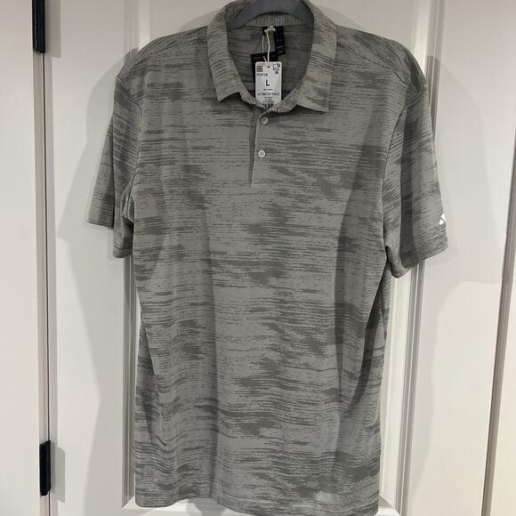 Adidas Polo Shirt Mens Large Gray Textured Golf Performance Short Sleeve NWT - Picture 1 of 4